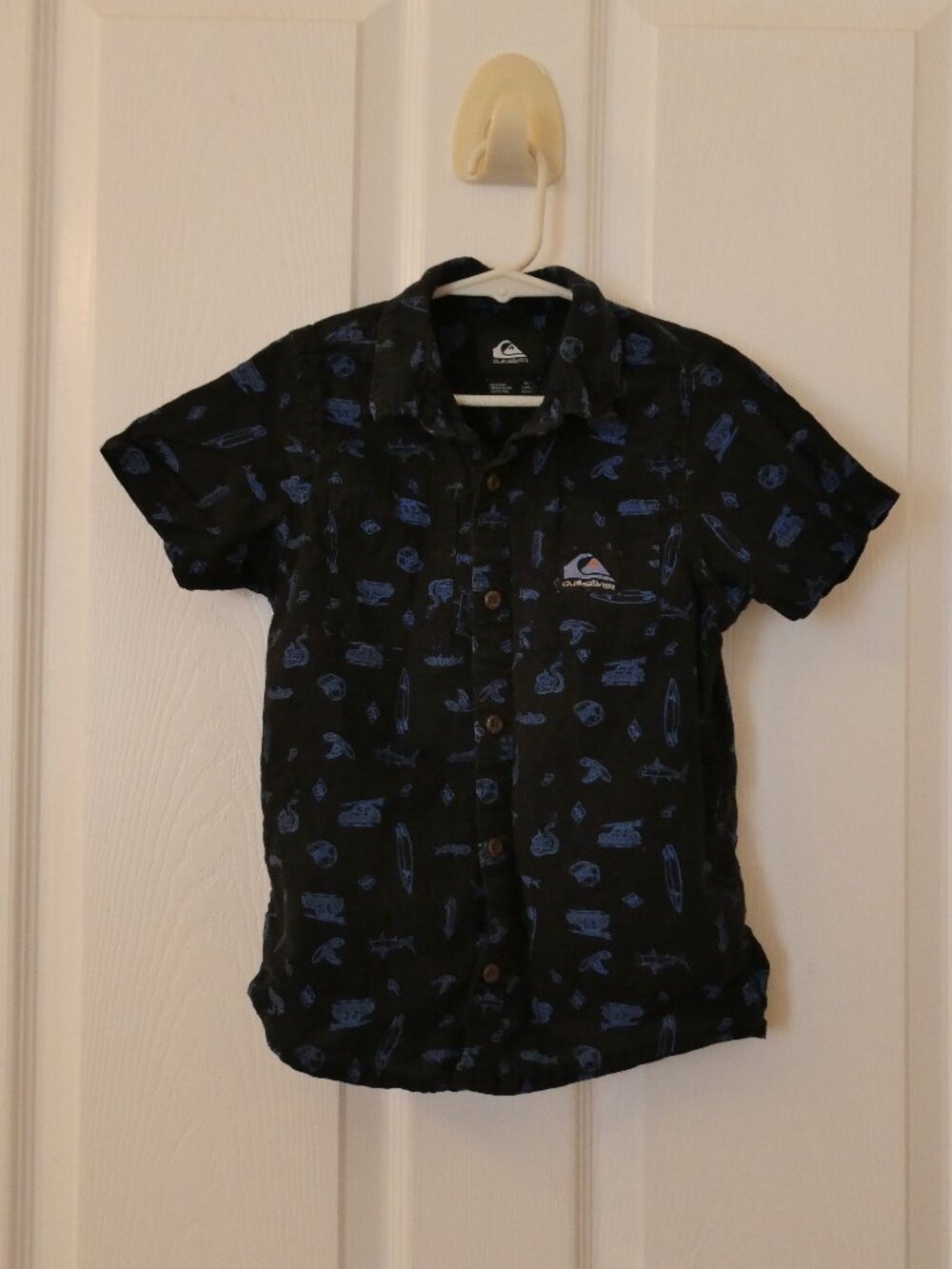 Quicksilver Boys Button Up Surfer Shirt Size 7